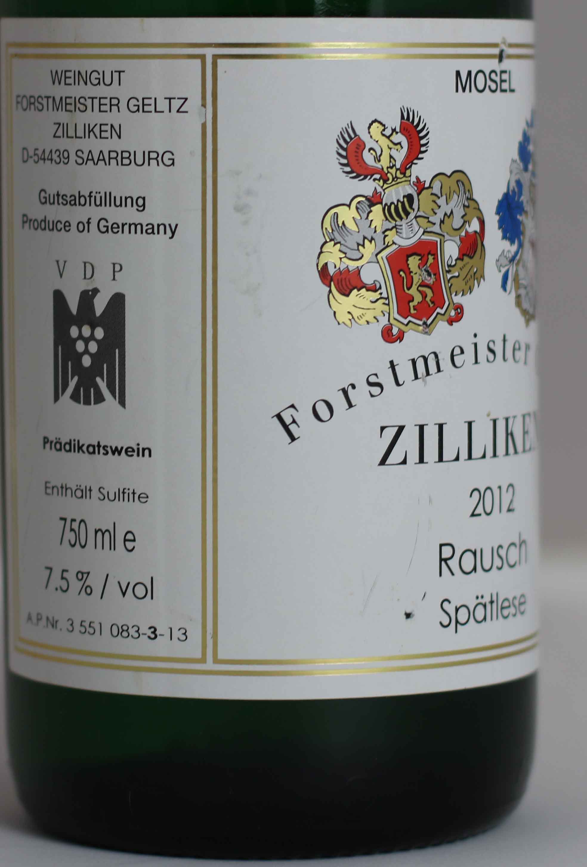 Forstmeister Geltz Zilliken | Riesling Spätlese 2012 - Rausch