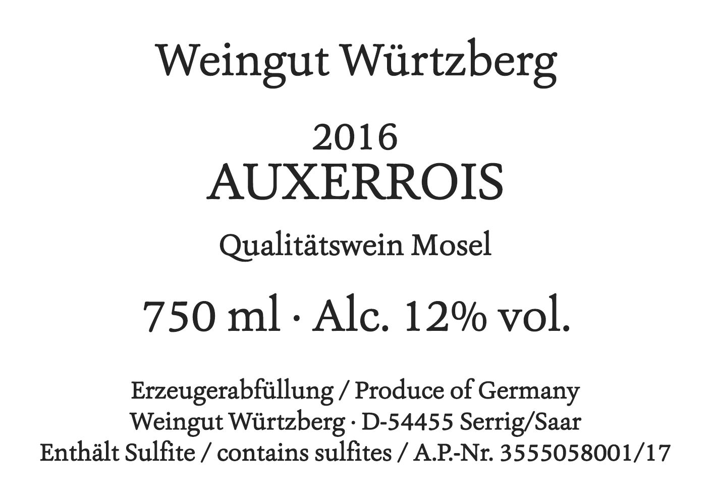 Würtzberg | Auxerrois 2022