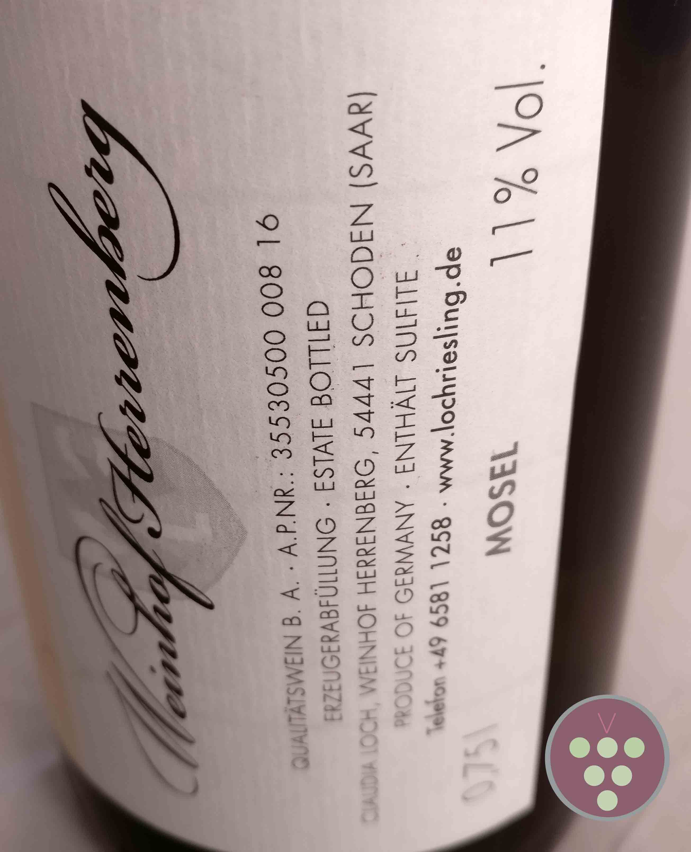 Weinhof Herrenberg - Loch | "Stoveler" Riesling Qualitätswein 2015 - Schodener Herrenberg