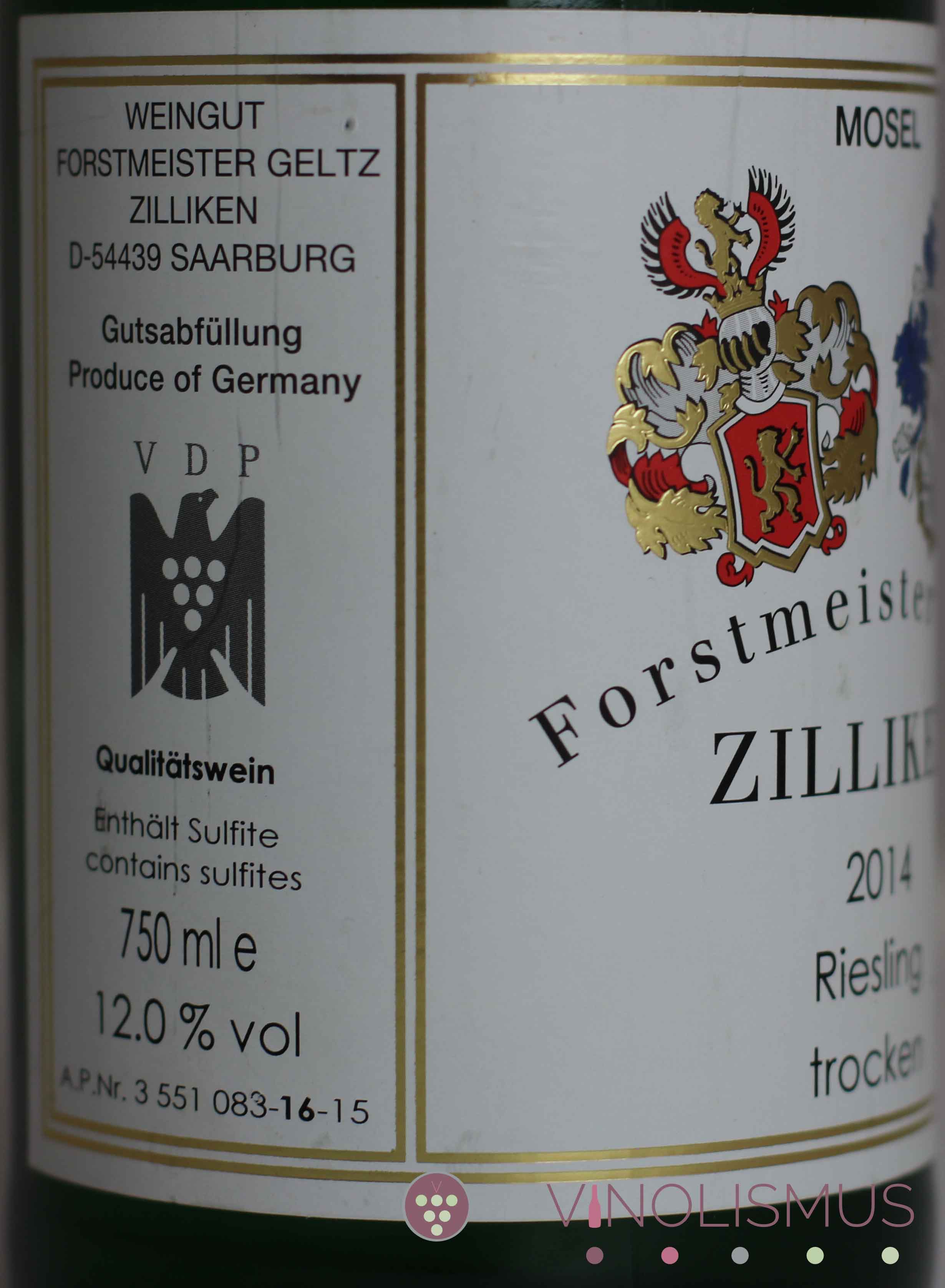 Forstmeister Geltz Zilliken | Riesling Qualitätswein 2014