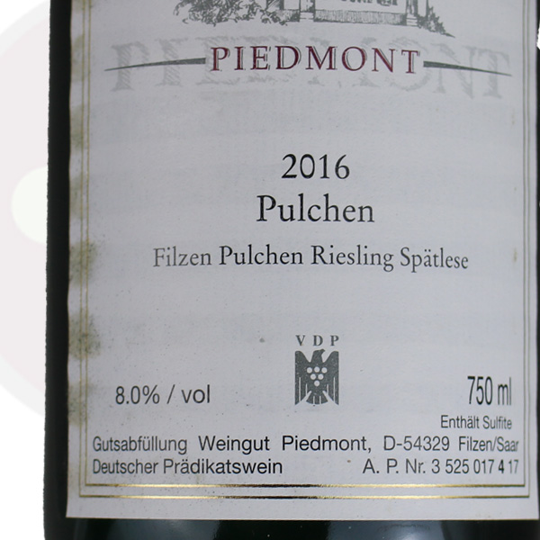 2016 Pulchen Spätlese Piedmont Kanzem